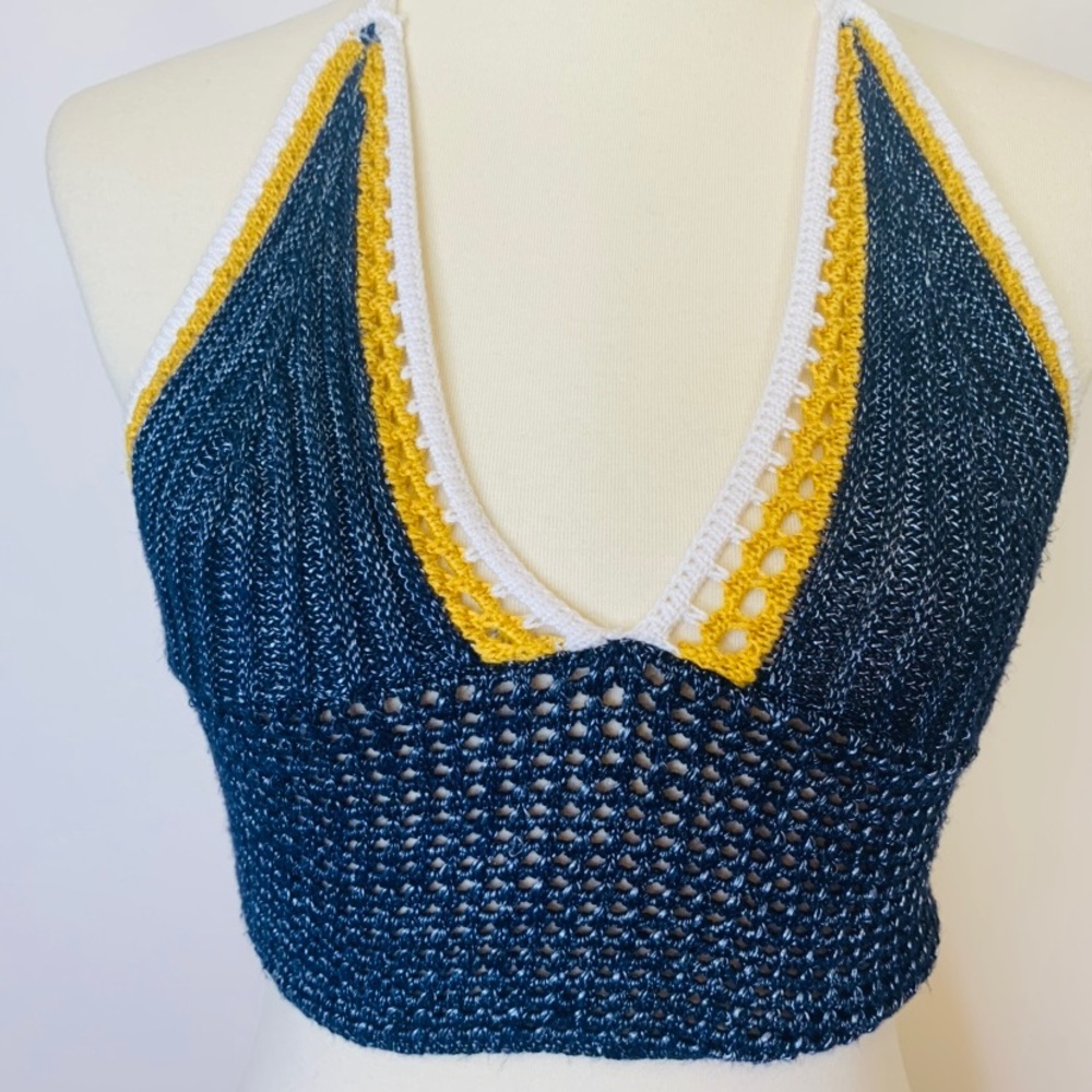 Urban Outfitters Navy Knit Halter Top